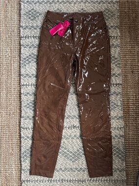 NWT Commando Patent Leather Brown Pant size small.
